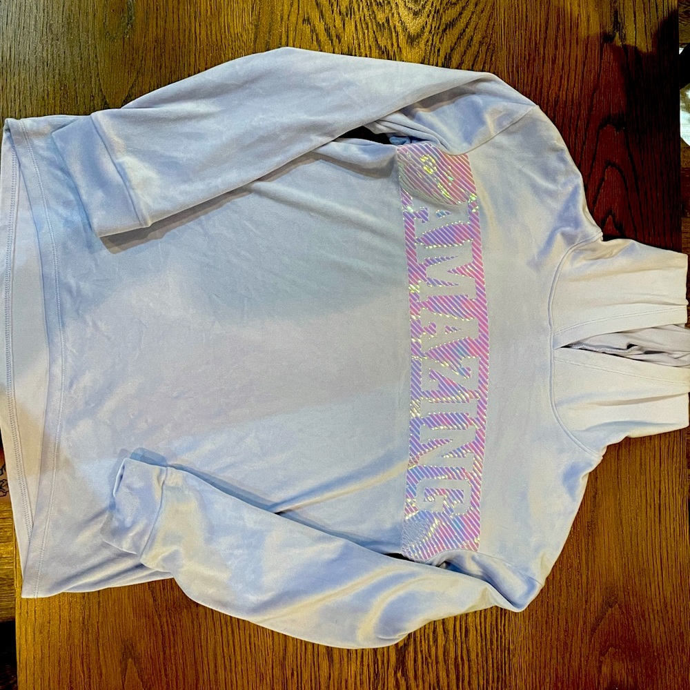 Girls velvet hooded shirt size 14/16